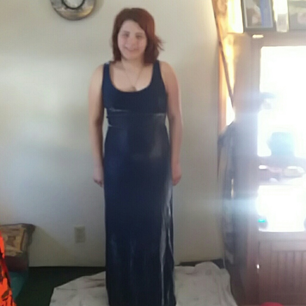 A blue prom dress